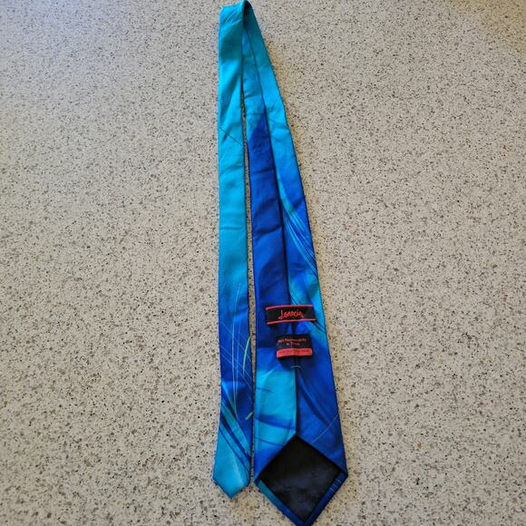 Jerry Garcia Not Necessarily a Tree Tie Collection Fifty-Seven Blue Green Swirls - Picture 9 of 12